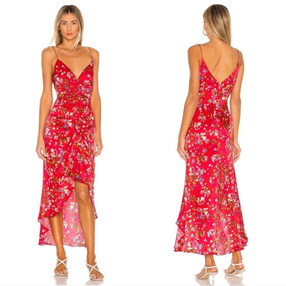 Sau Lee Sofia Dress Red Floral 8
